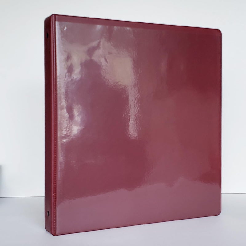 Nancy Nikko EASEL RING BINDERS - Flip Over The top Style Platform Construction. (BURGUNDY, 11" X 8 1/2" Sheet Size Bound on 11" Side) - Image 1